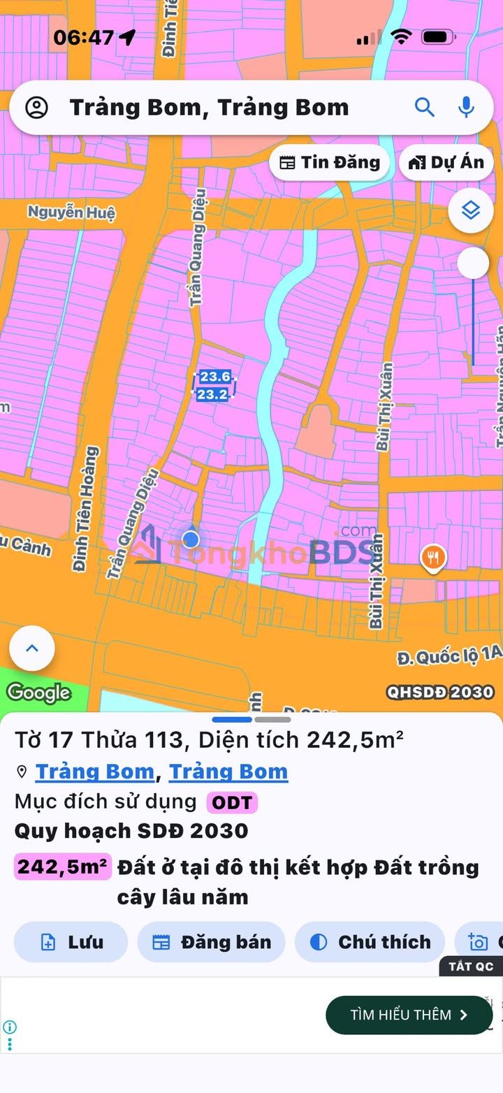 Đất nền Trảng Bom 242.5m² 3.15 tỷ - Sổ đỏ chính chủ