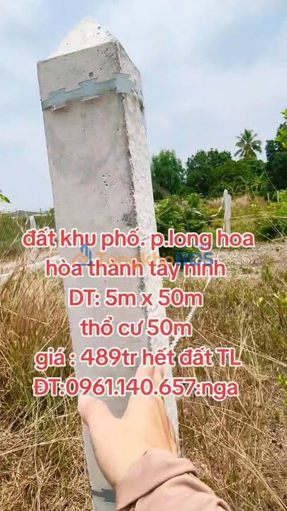Đất nền Long Hoa Hòa Thành 250m² giá 489 triệu - Sổ đỏ chính chủ