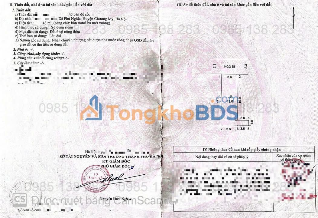 Đất thổ cư Phú Nghĩa 43m² 2 tỷ - Sổ đỏ chính chủ giá gốc