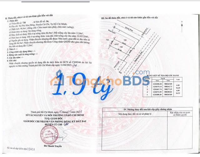 Đất nền TL15 Phú Hòa Đông 100m² 1,9 tỷ - Sổ đỏ chính chủ