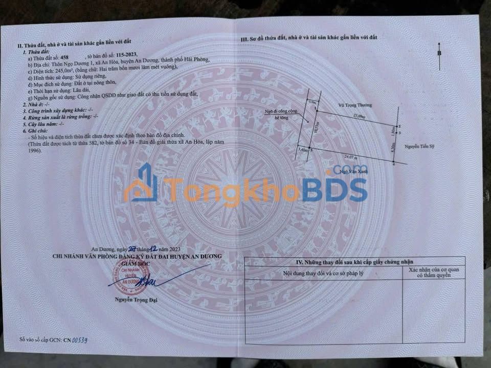 Đất An Dương Ngọ Dương 245m² giá 1x triệu - Sổ đỏ chính chủ