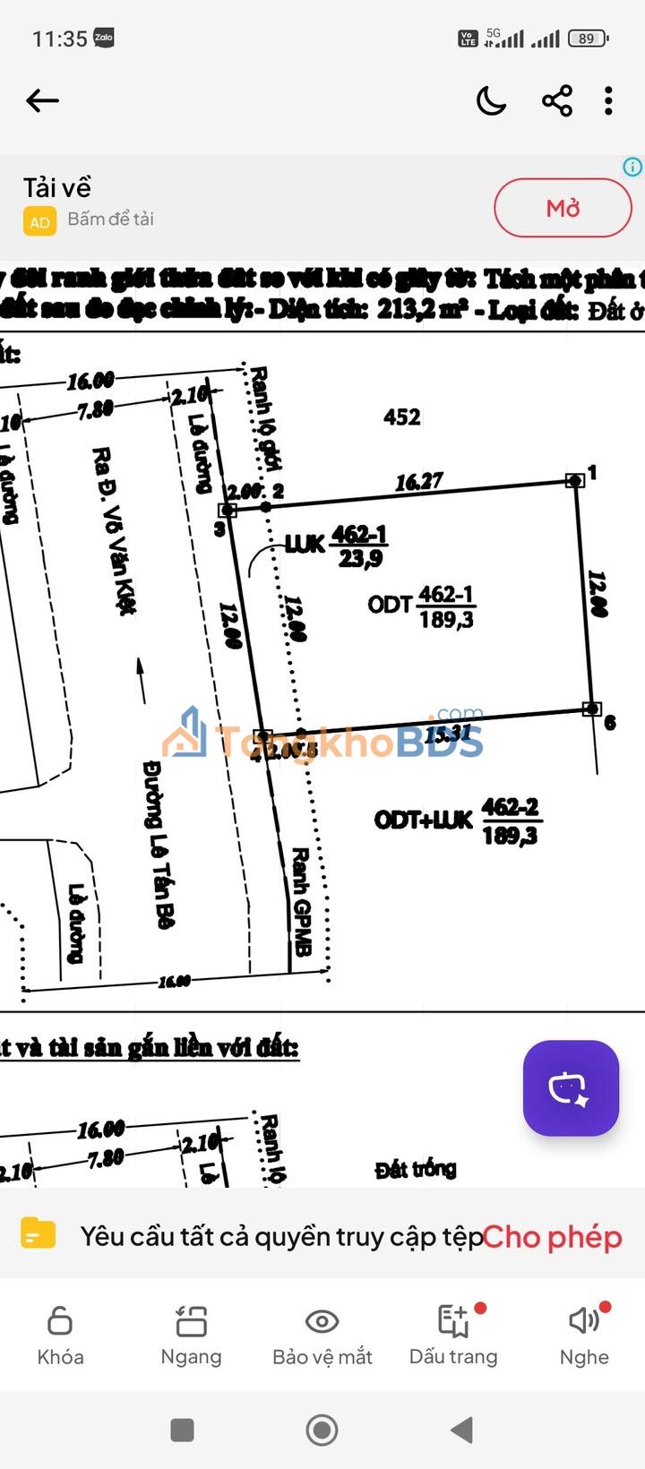 Đất nền Lê Tấn Bê Bình Tân 213m² 19,17 tỷ - Sổ đỏ