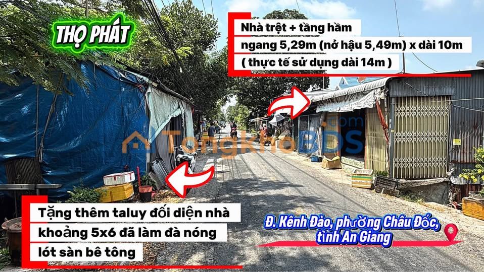 Nhà Kênh Đào An Giang 58m² 800 triệu - Mặt tiền kinh doanh