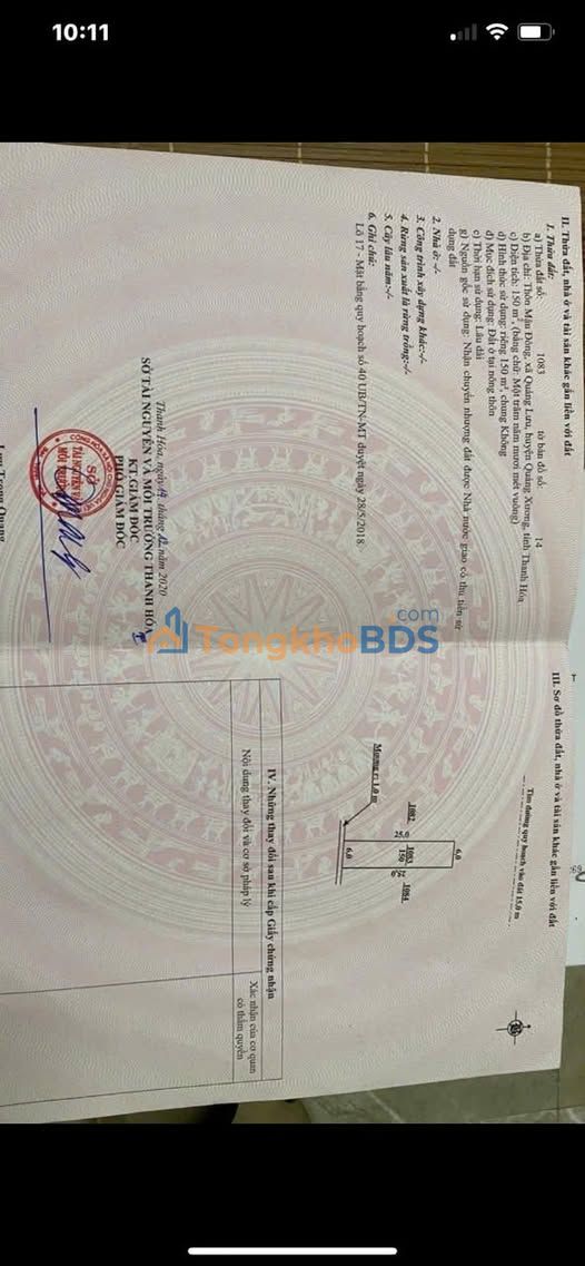 Đất nền Sầm Sơn 150m² 1 tỷ - Sổ đỏ chính chủ