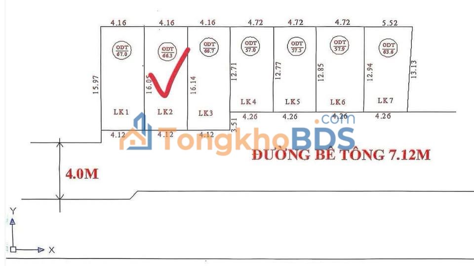 Đất nền Thị trấn Đại Nghĩa 66m² giá 1.1 tỷ - Đường to ô tô