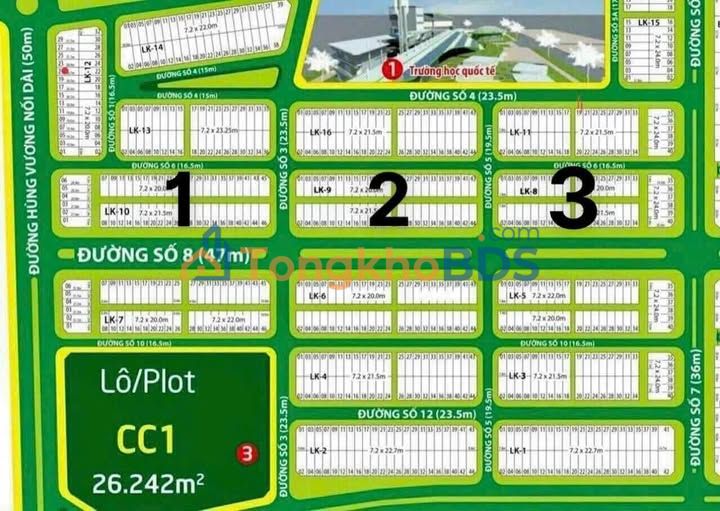 Đất nền Green City Tân An 155m² 7.65 tỷ - Giá F0 CĐT