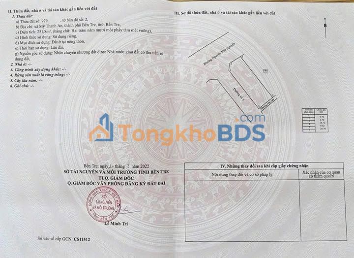 Đất nền Nguyễn Văn Nguyễn Bến Tre 250m² 13.8 tỷ - Sổ đỏ chính chủ