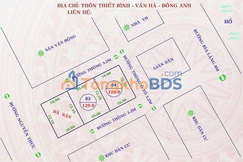 Đất nền Vân Hà Đông Anh 120m² – Sổ đỏ chính chủ