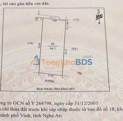 Đất nền Thị Xã Thái Hòa 95m² giá 4 tỷ - Hạ tầng hoàn thiện