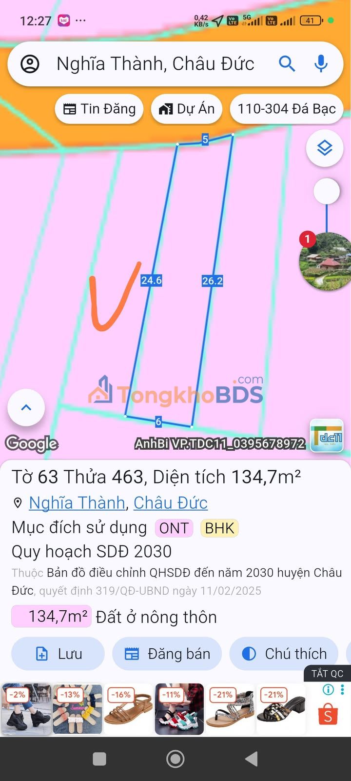 Đất Nghĩa Thành Châu Đức 125m² 950 triệu - Sổ đỏ chính chủ