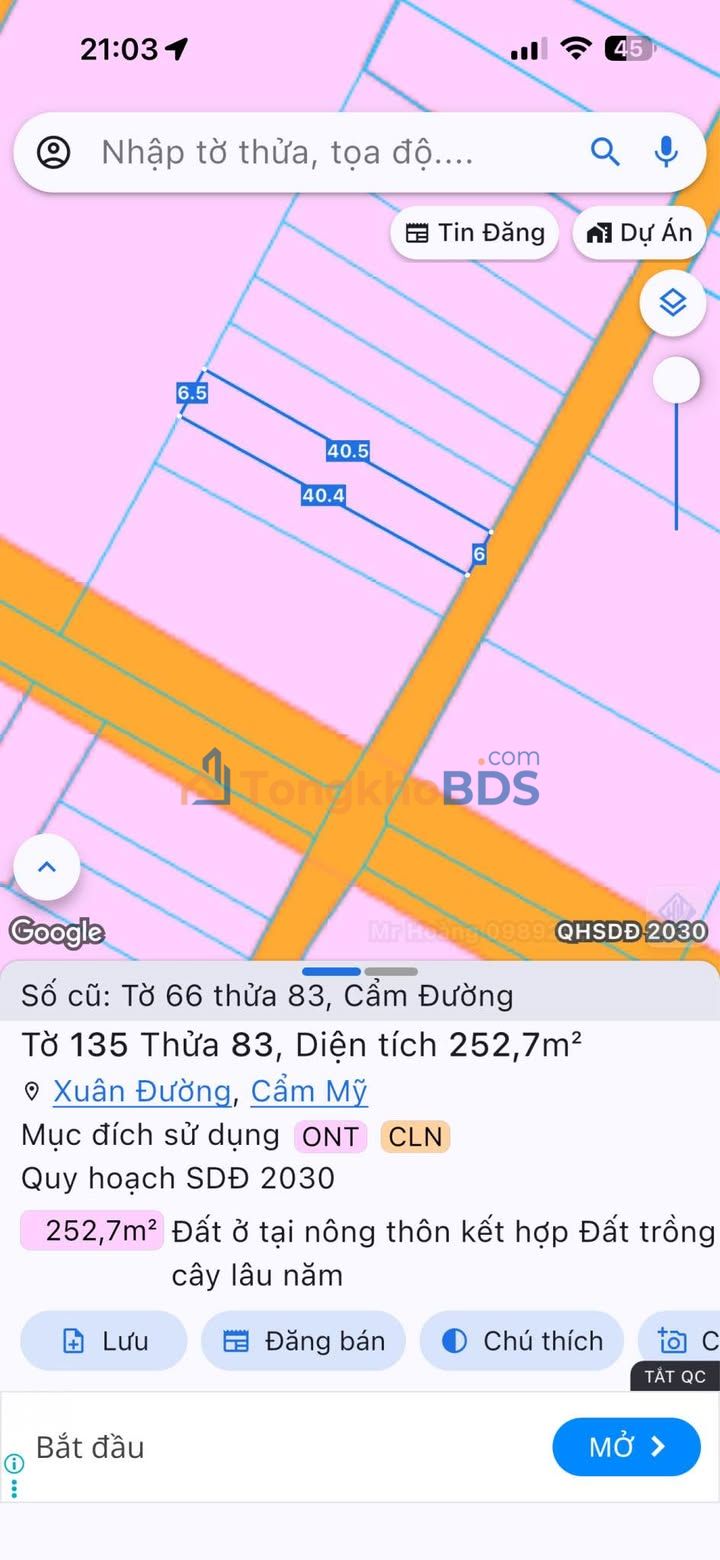 Đất nền Suối Quýt Xuân Đường 2,142 tỷ - Sổ đỏ chính chủ