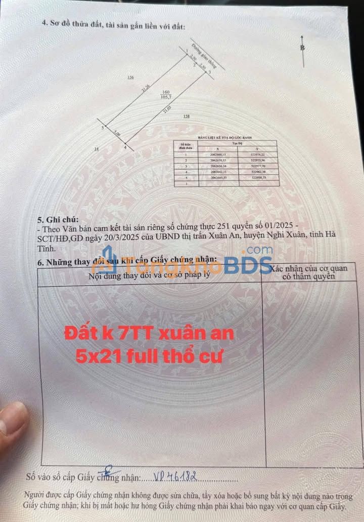 Đất Xuân An 105m² 126 triệu - Đất thổ cư 100%