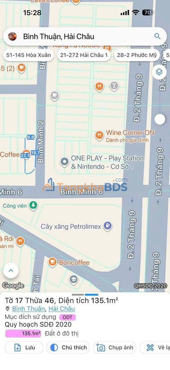 Đất nền Hải Châu 137m² giá 30 tỷ - Đường to ô tô