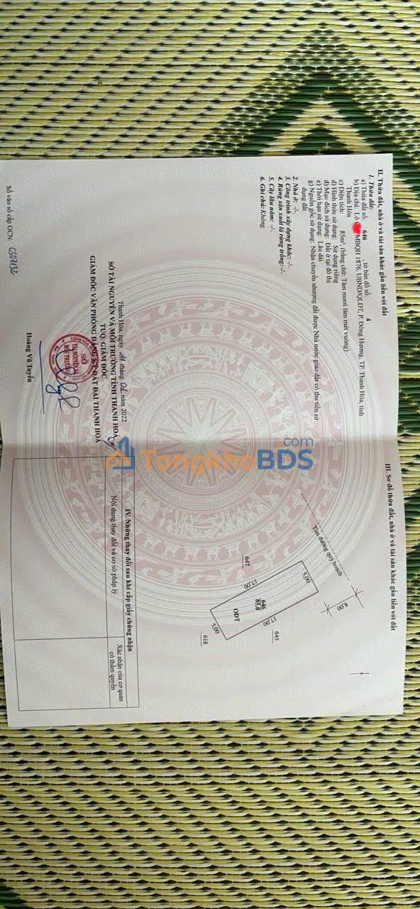 Đất nền Đông Hương Thanh Hóa 85m2 4 tỷ - Sổ đỏ chính chủ