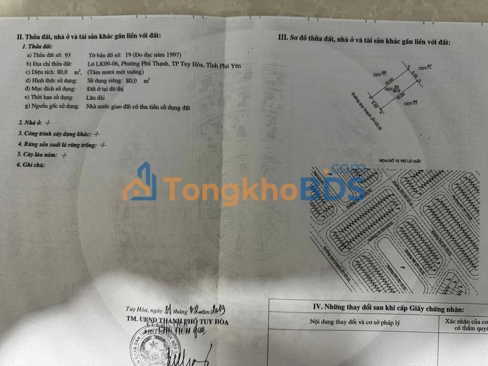 Đất nền Tuy Hòa 188m² 4.4 tỷ - Đường to ô tô