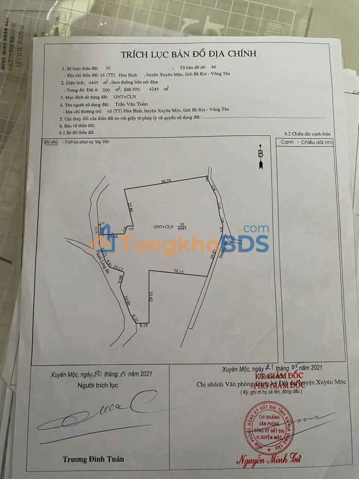 Đất nền Hòa Bình 4.444m² giá 3.6 tỷ - Sổ đỏ chính chủ