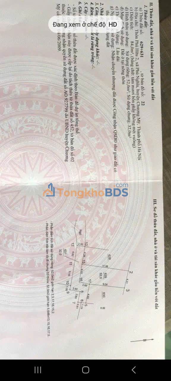 Đất nền Phú Nghĩa Chương Mỹ 52m² 1.75 tỷ - Giá tốt hiếm có