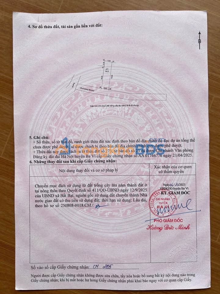 Đất Ba Vì Cẩm Lĩnh 104m² 700 triệu - Sổ đỏ chính chủ