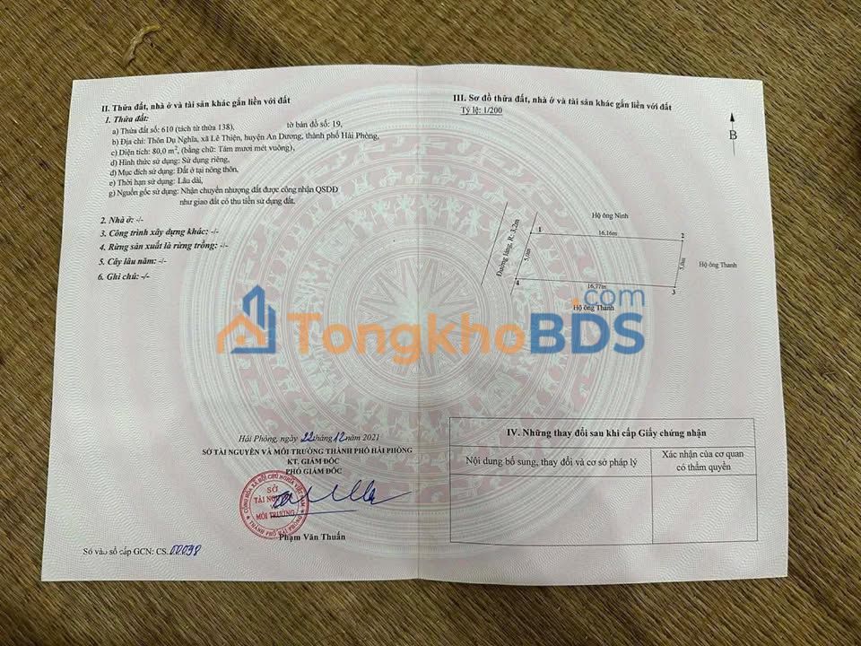 Đất nền Lê Thiện An Hải 80m² 1.11 tỷ - Xây dựng tự do