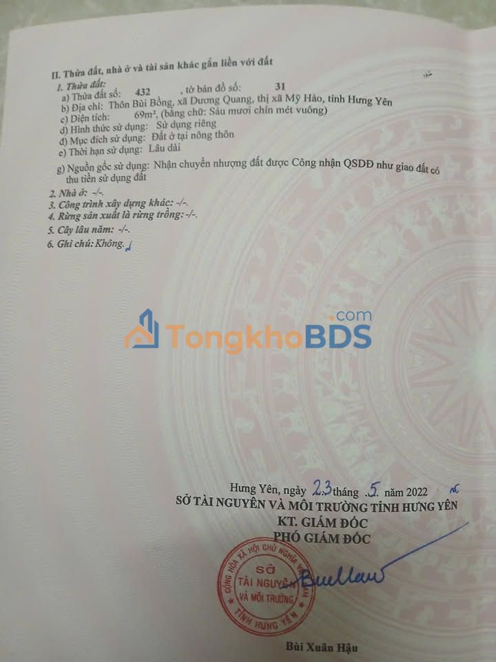 Đất nền Bạch Sam 69m² 1.05 tỷ - Tiềm năng tăng giá