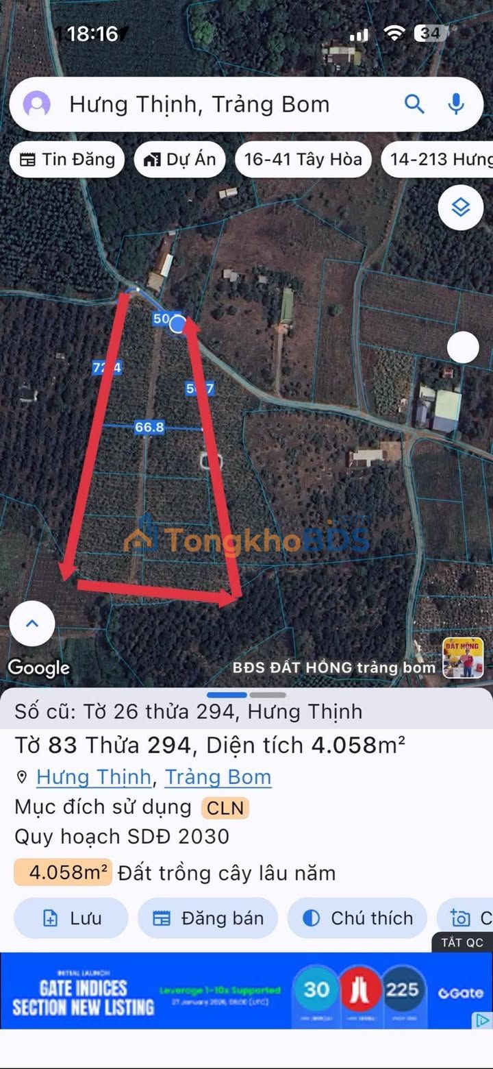 Đất nền Hưng Nghĩa 11.837m² 18,742 tỷ Đường to ô tô