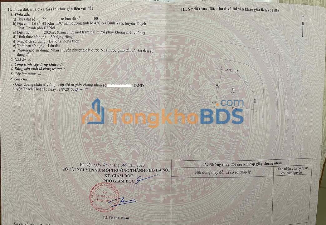 Đất nền Phùng Xá 120m² gần FPT Hòa Lạc - Tiềm năng tăng giá