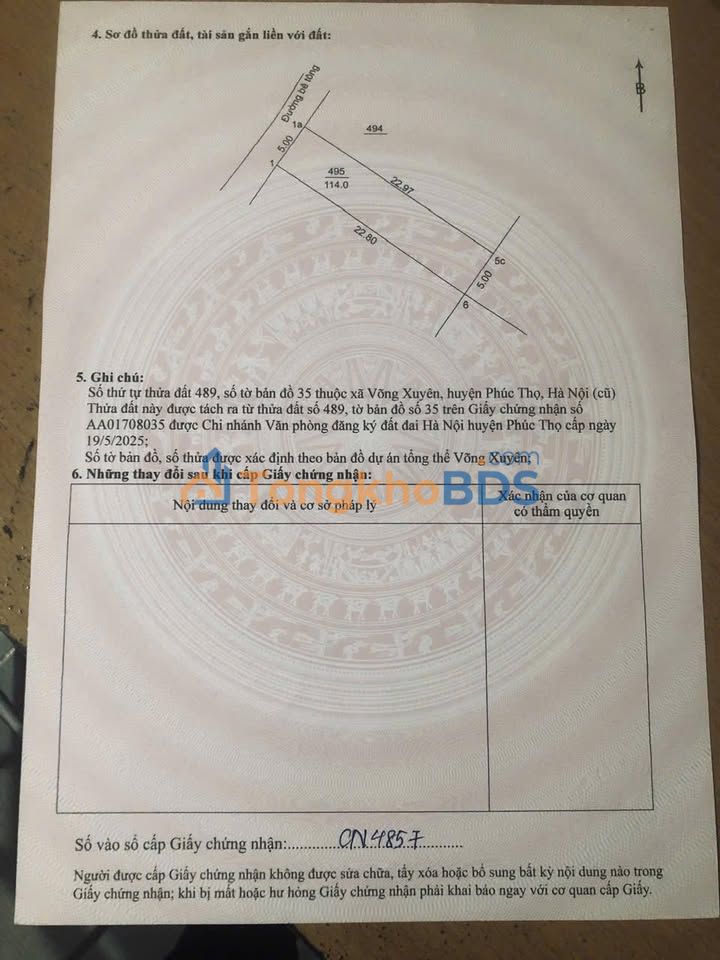 Đất nền Phúc Thọ 114m² giá 2.28-3.306 tỷ - Sổ đỏ chính chủ