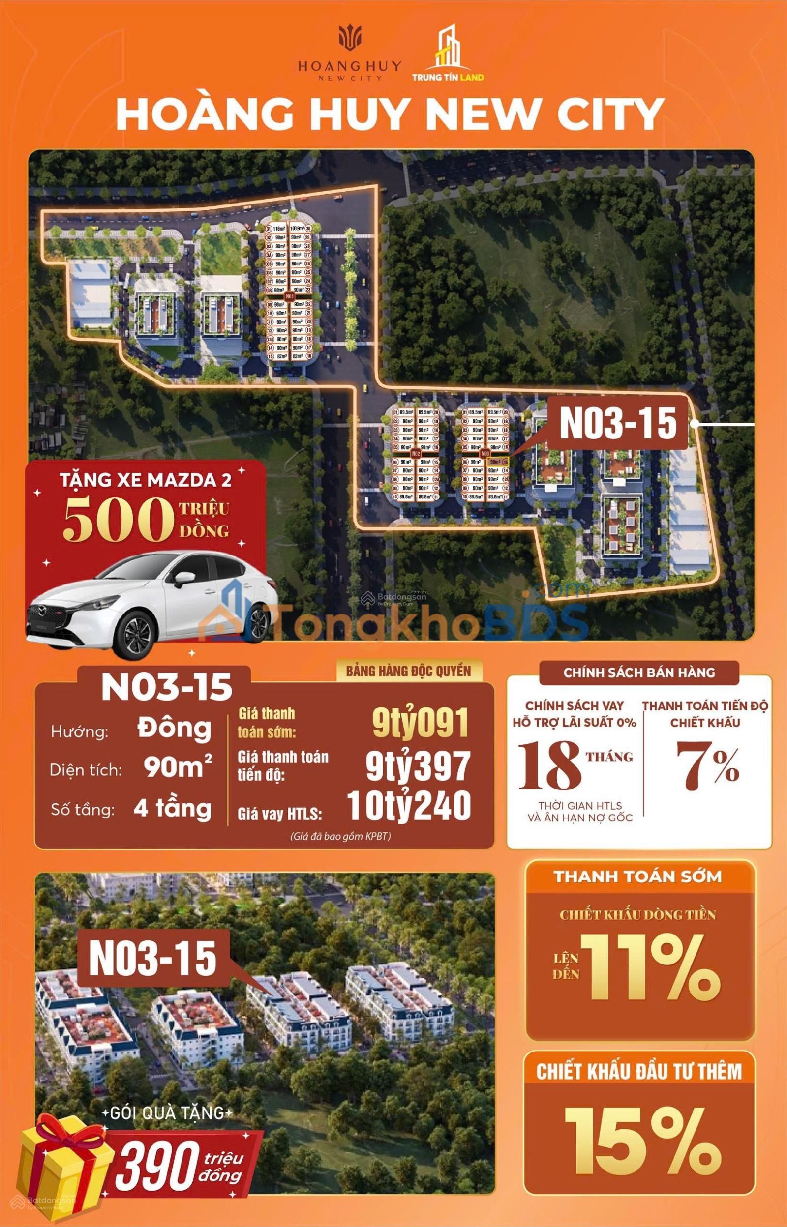 Shophouse Hoàng Huy New City Thủy Nguyên 90m² 9 tỷ - Mặt tiền kinh doanh
