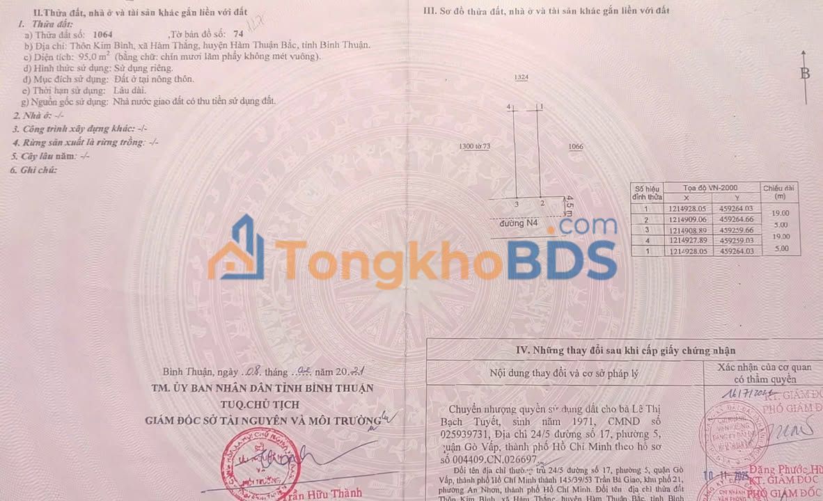 Đất nền Hàm Thắng 95m² 800 triệu - Sổ đỏ chính chủ