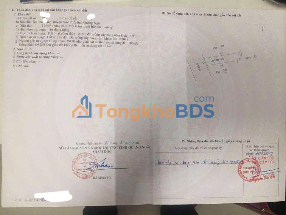 Đất nền Phổ Minh Đức Phổ 114m² 700-799 triệu - Đường to ô tô