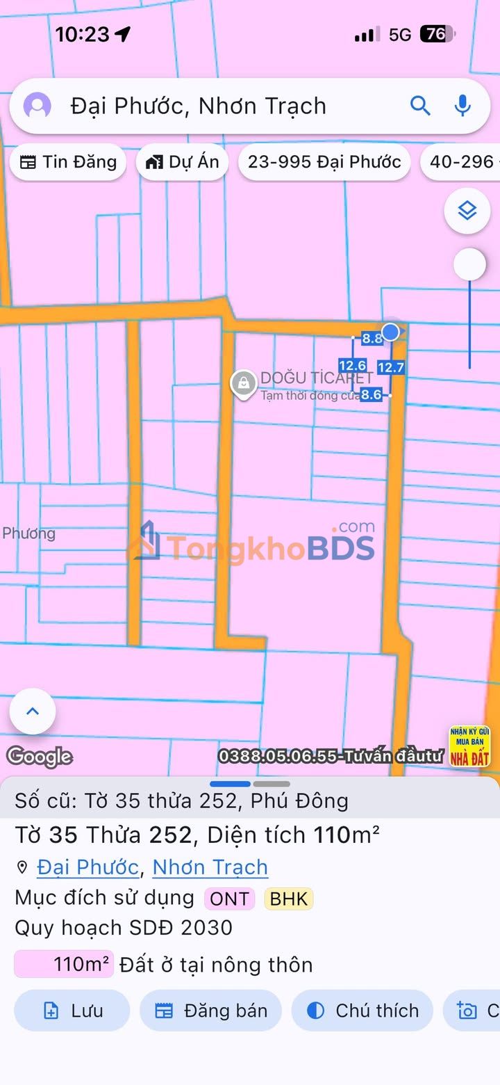 Đất nền Đại Phước Nhơn Trạch 110m² giá thỏa thuận - Sổ đỏ chính chủ