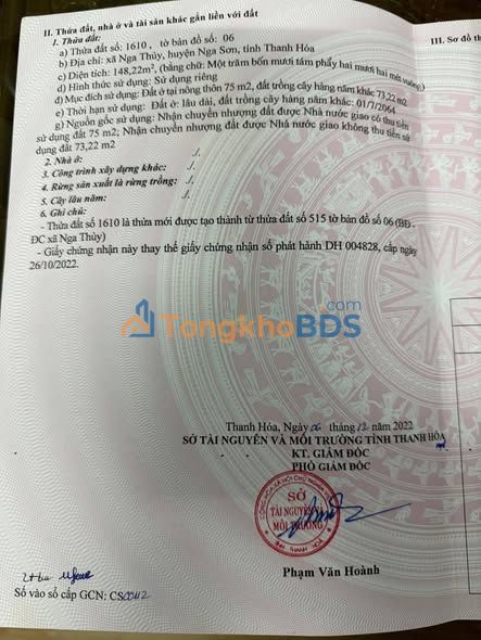 Đất Nga Thủy Nga Sơn 275m² 750 triệu - Pháp lý rõ ràng