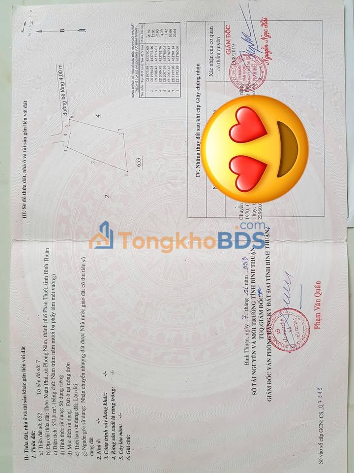 Đất thổ cư Phong Nẫm Phan Thiết 533,8m² - Sổ đỏ chính chủ