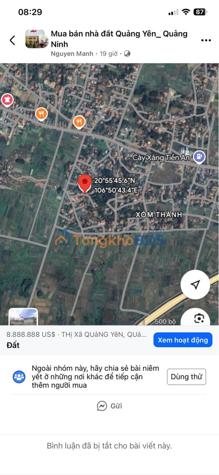 Đất thổ cư 100% Tiền An 69m² 500 triệu - Đầu tư an cư