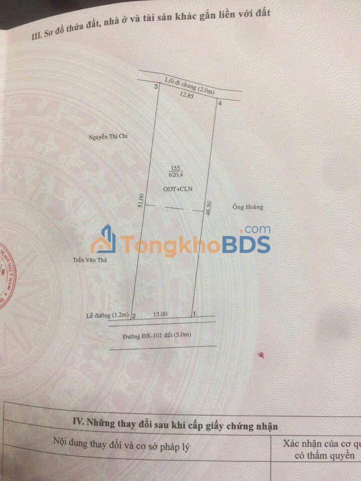 Đất nền DX101 Hiệp An 620.4m² - Sổ đỏ chính chủ