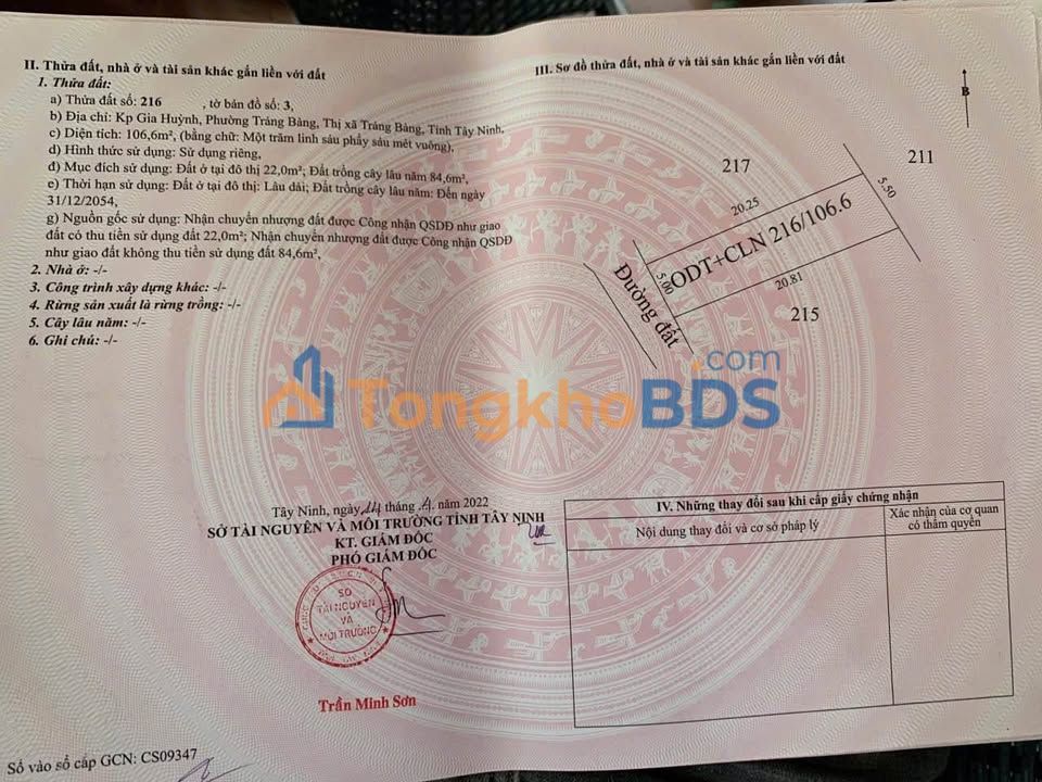 Đất Trảng Bàng 100m² 700-799 triệu - Sổ đỏ rõ ràng