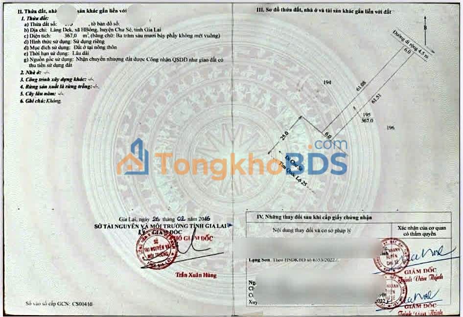 Đất nền QL25 Chư Sê 366m² - Sổ đỏ chính chủ