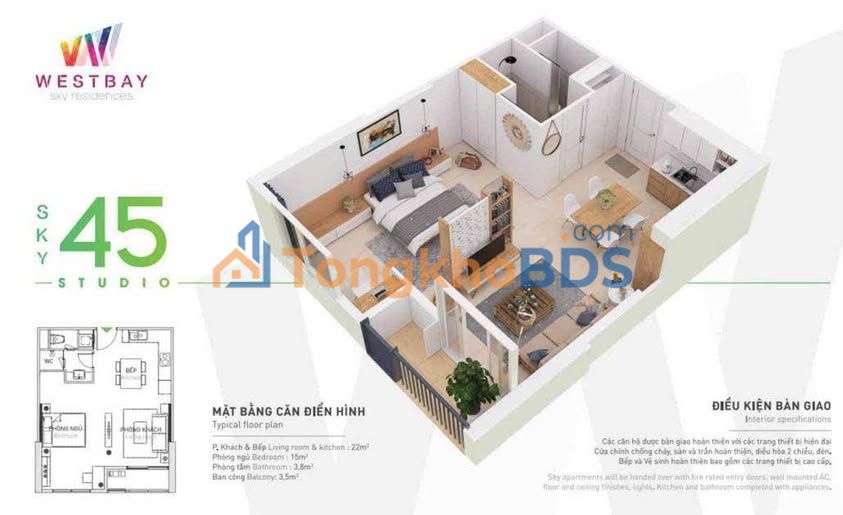 Căn hộ EcoPark Tòa C 45m² 2.75 tỷ - View đẹp sát hồ