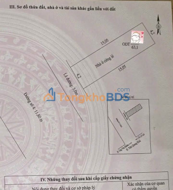 Đất nền Cần Thơ Lê Lợi 63m² 4.35 tỷ Sổ đỏ chính chủ