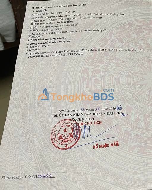 Đất ở Ái Nghĩa 93m² 2 tỷ - Sổ đỏ chính chủ xây tự do