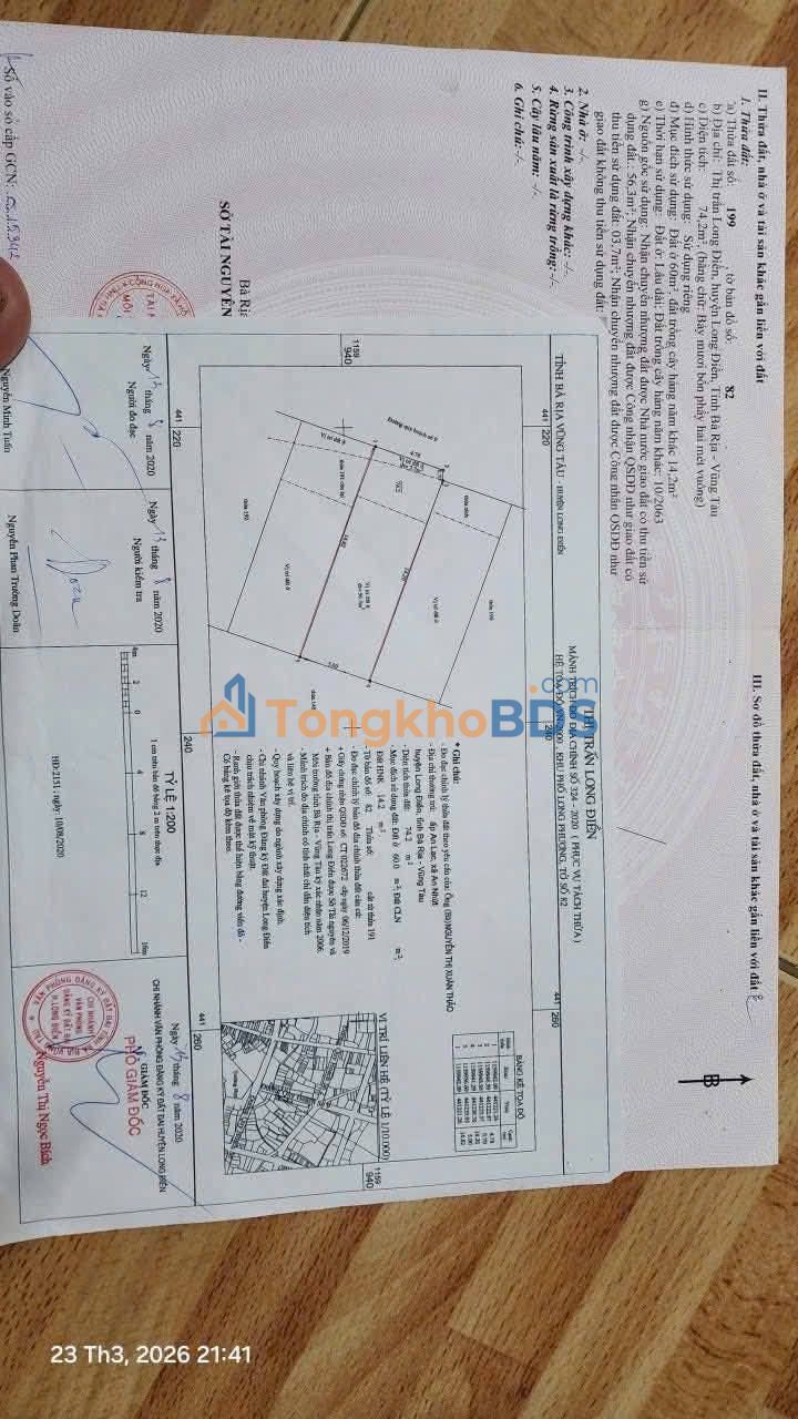 Đất nền Long Điền 74m² 1,6 tỷ - Giá tốt hiếm có