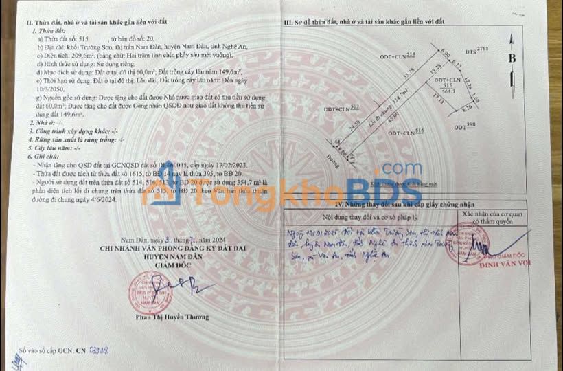 Đất nền Nam Đàn 209m² 900 triệu - Giá tốt hiếm có