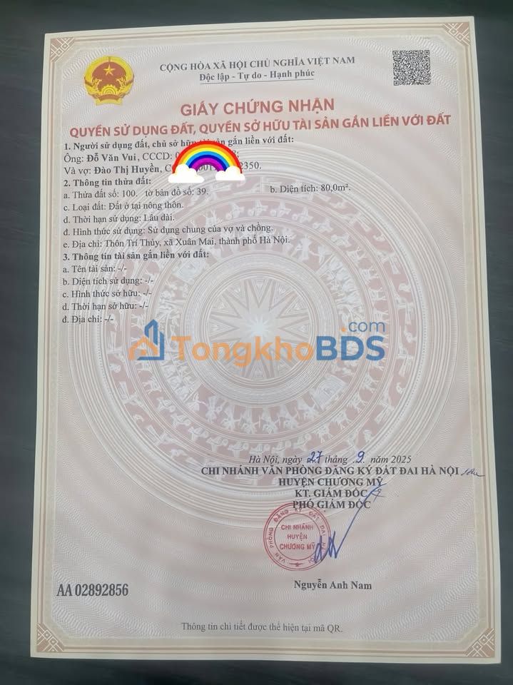 Đất thổ cư Thôn Trí Thuỷ Hà Đông 80m² - Chính chủ bán gấp