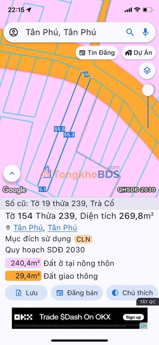 Đất nền Trà Cổ Tân Phú 275m² 800 triệu - Chính chủ bán