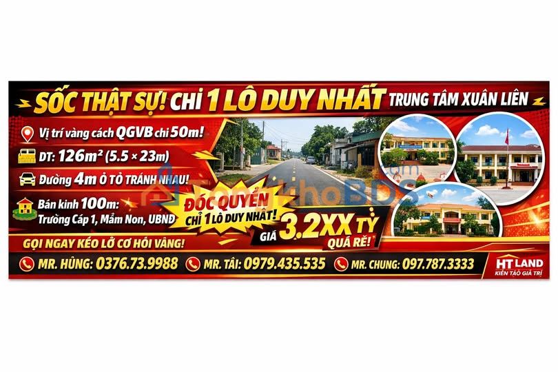 Đất nền Xuân Liên 126m² 3.2 tỷ - Sổ đỏ chính chủ