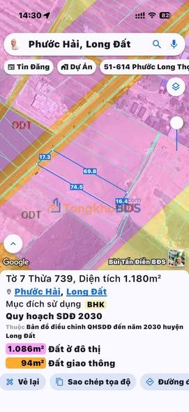 Đất nền Phước Hải Đất Đỏ 1180m² 11.8 tỷ - Tiềm năng tăng giá