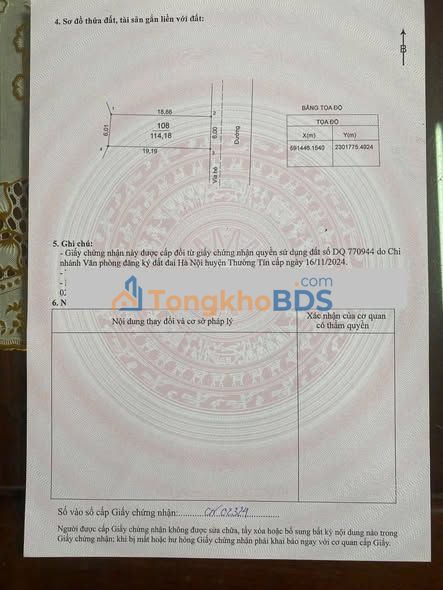 Đất nền Thôn Kinh Doanh Tô Hiệu 114m² 7.98 tỷ - Đường to ô tô