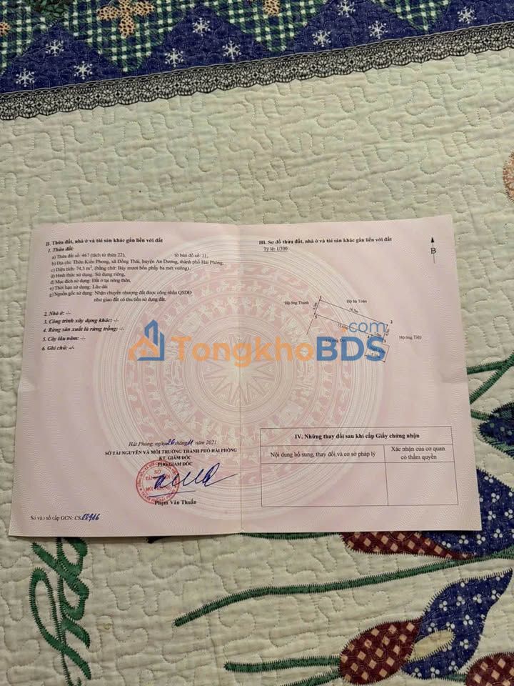 Đất An Dương Hải Phòng 73m² - Sổ đỏ chính chủ