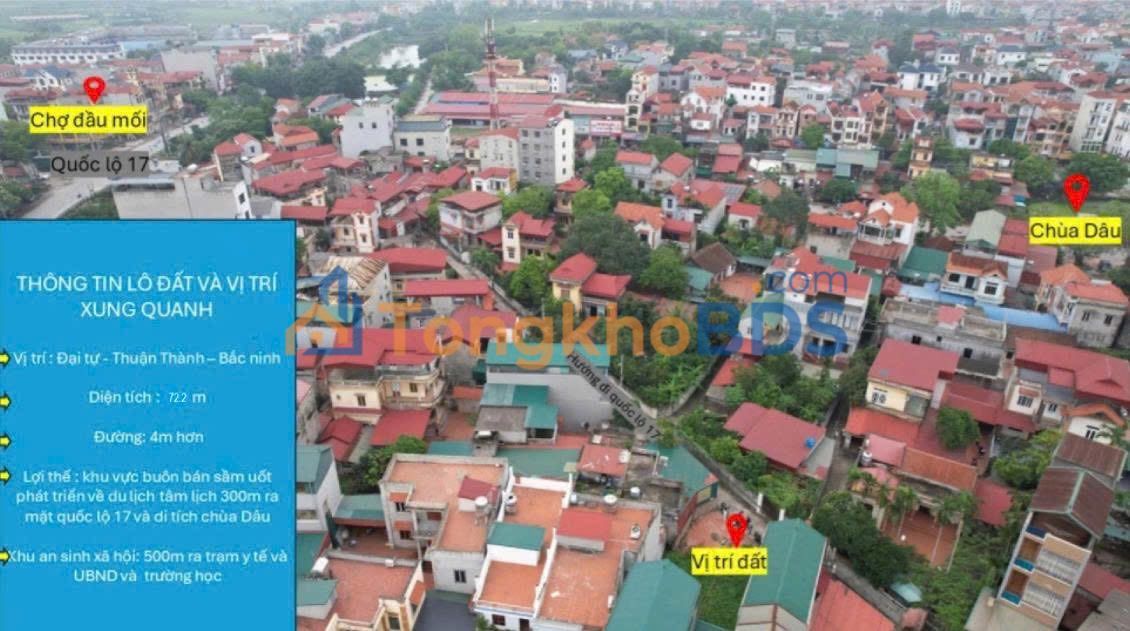 Đất nền Thôn Đại Tự 72m² giá 3 tỷ - Sổ đỏ chính chủ