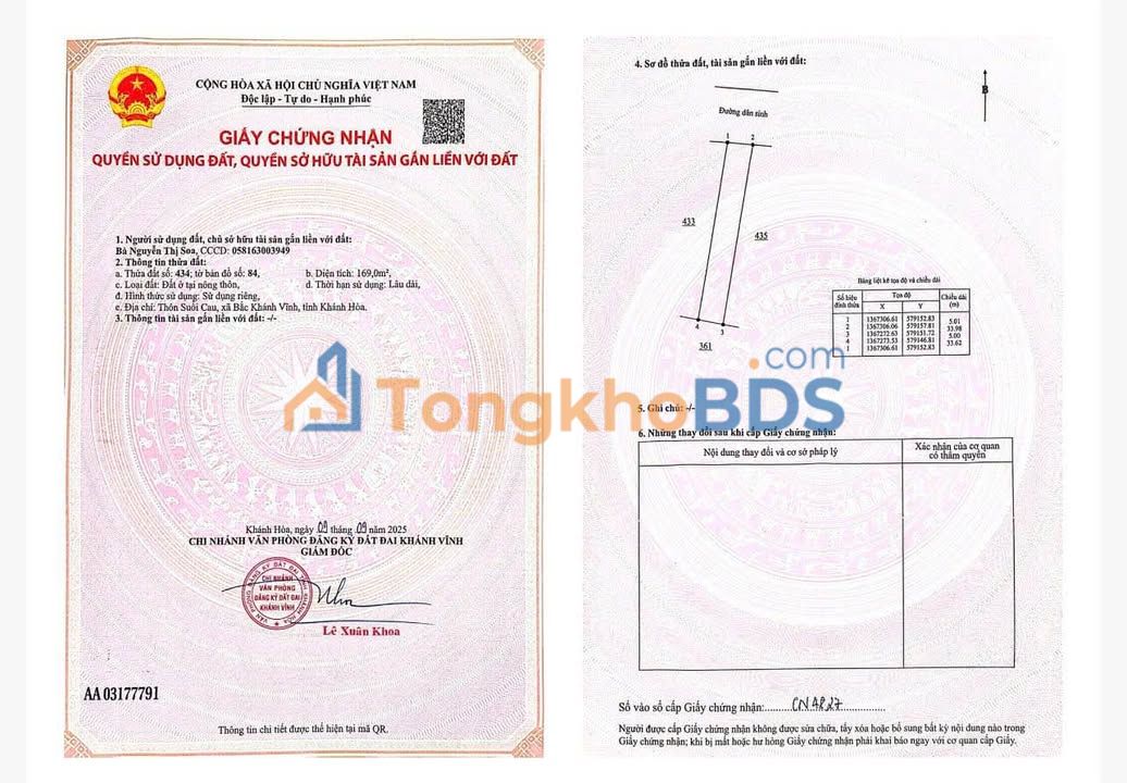 Đất nền Khánh Đông 169m² giá 230 triệu - Đất thổ cư 100%